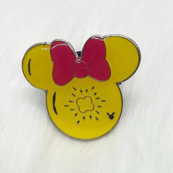 🔮 5/$25 Disney Minnie Mouse Yellow And Pink Bow‎ Pin - Picture 1 of 2